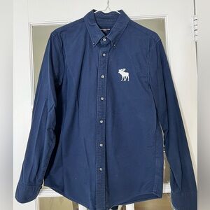 Abercrombie & Fitch Mens Shirt Big Moose logo Navy Blue